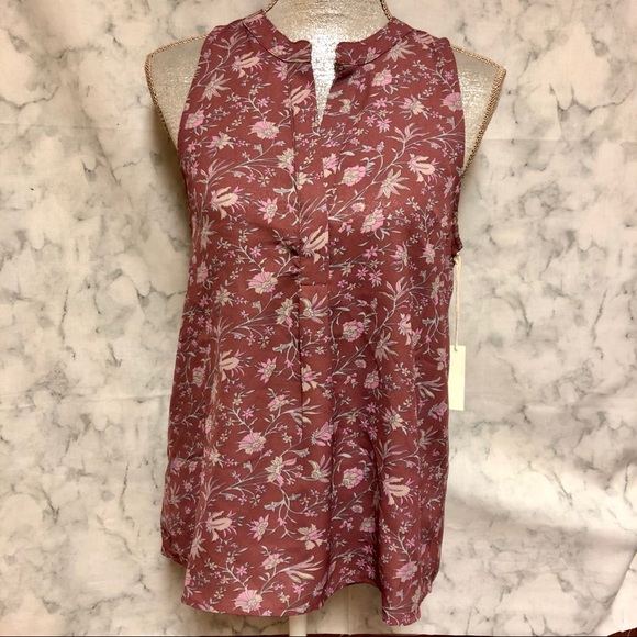 🌵LET IT BE sleeveless dark mauve wild flower 🌵 - Picture 2 of 5